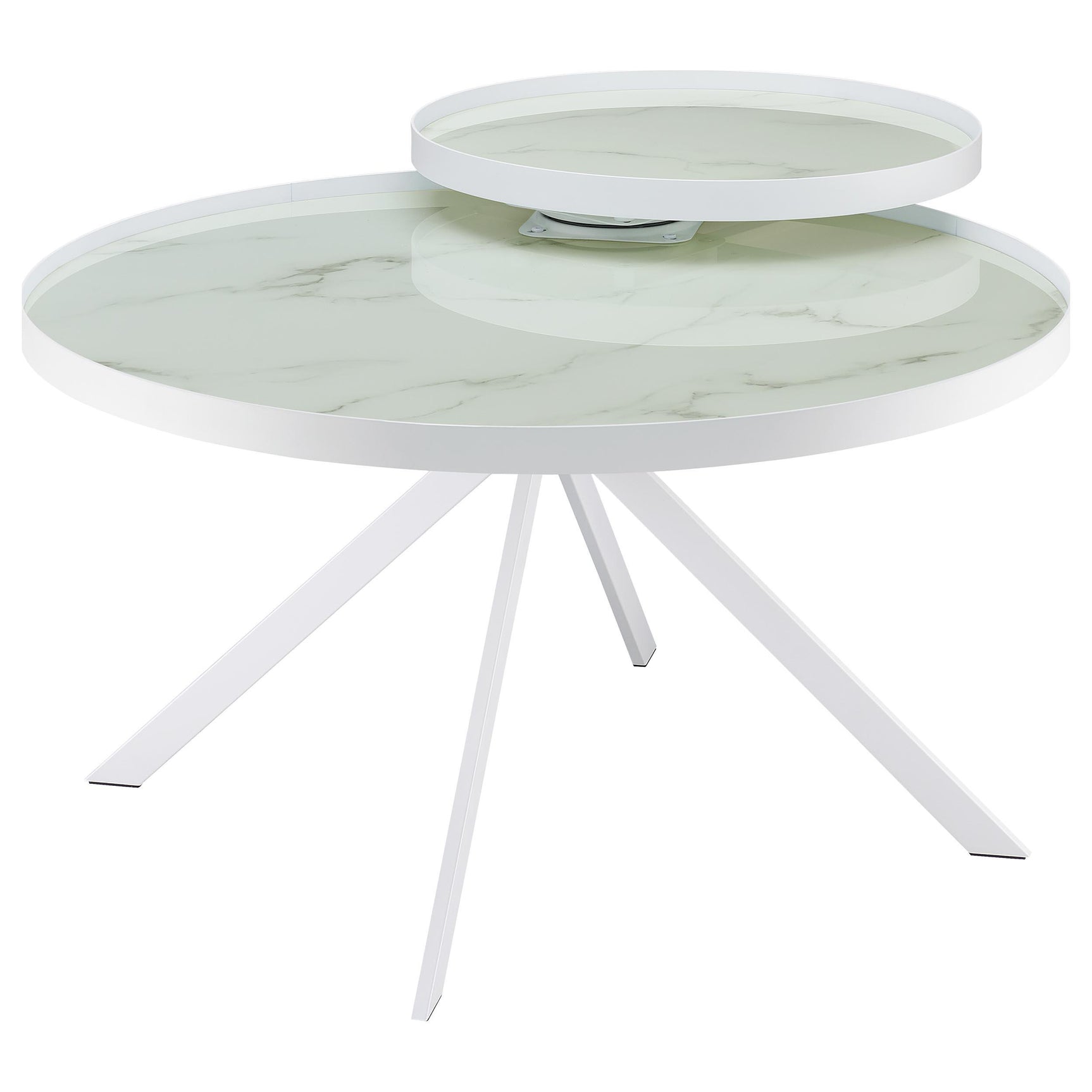Briggs White 2-piece Round Coffee and End Table Set - Ornate Home