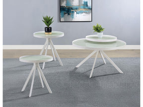 Briggs White 3-piece Round Coffee and End Table Set - Ornate Home
