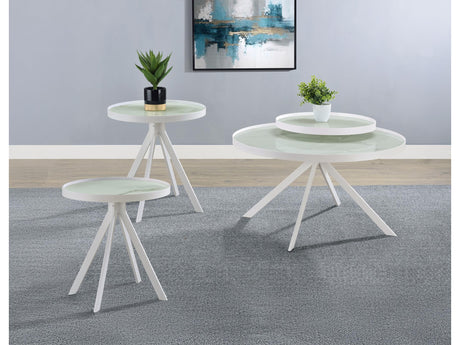 Briggs White 3-piece Round Coffee and End Table Set - Ornate Home