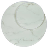 Briggs White Round Marble Printed Glass Top Coffee Table - Ornate Home