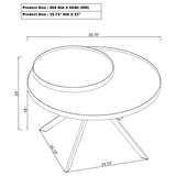 Briggs White Round Marble Printed Glass Top Coffee Table - Ornate Home