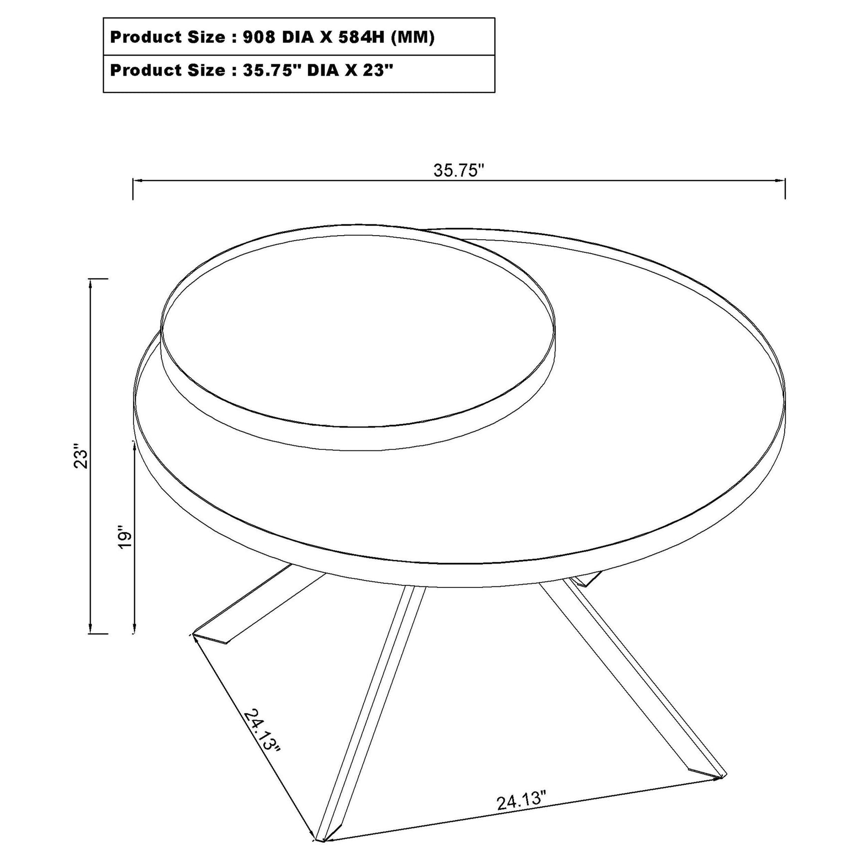 Briggs White Round Marble Printed Glass Top Coffee Table - Ornate Home