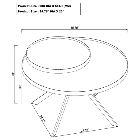 Briggs White Round Marble Printed Glass Top Coffee Table - Ornate Home