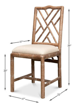 Brighton Bamboo Beige Side Chair (Set of 2) - Ornate Home