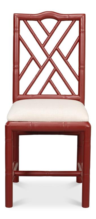 Brighton Bamboo Red Side Chair (Set of 2) - Ornate Home