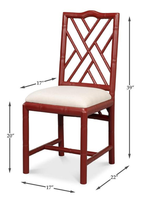 Brighton Bamboo Red Side Chair (Set of 2) - Ornate Home