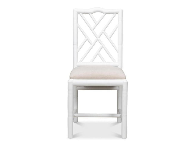 Brighton Bamboo White Side Chair (Set of 2) - Ornate Home