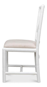 Brighton Bamboo White Side Chair (Set of 2) - Ornate Home