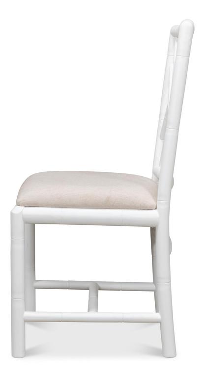 Brighton Bamboo White Side Chair (Set of 2) - Ornate Home