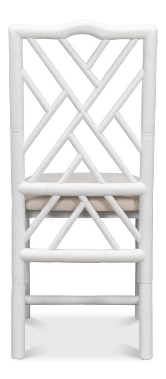 Brighton Bamboo White Side Chair (Set of 2) - Ornate Home