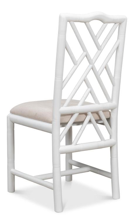 Brighton Bamboo White Side Chair (Set of 2) - Ornate Home