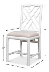 Brighton Bamboo White Side Chair (Set of 2) - Ornate Home