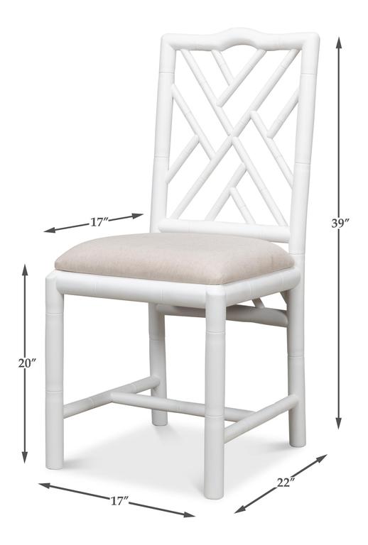 Brighton Bamboo White Side Chair (Set of 2) - Ornate Home
