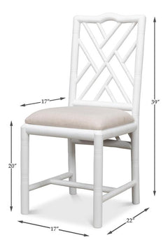 Brighton Bamboo White Side Chair (Set of 2) - Ornate Home