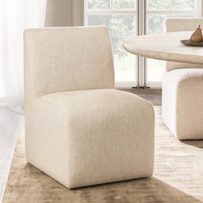 Brighton Beige Vanilla Dining Chair with Casters - Ornate Home