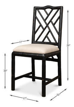Brighton Black Bamboo Side Chair (Set of 2) - Ornate Home