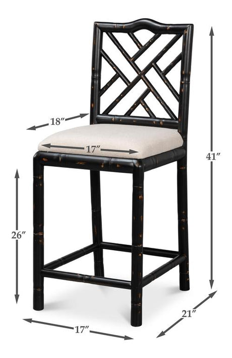 Brighton Black Counter Stool - Ornate Home