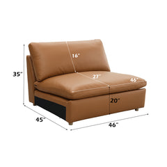 Brighton Brown Modular Armless Chair - Ornate Home