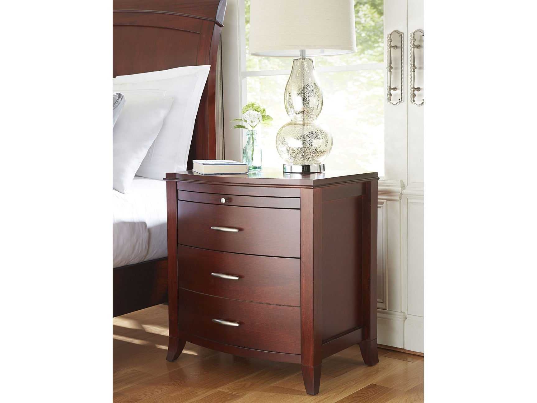 Brighton Charging Station Nightstand in Cinnamon - Ornate Home