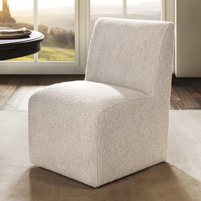 Brighton Coastal Sand Dining Chair with Casters - Ornate Home