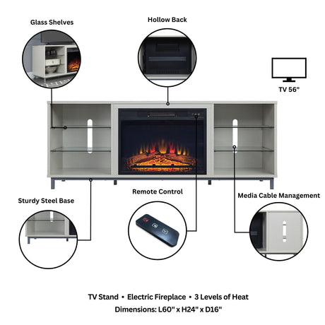 Brighton Fireplace in Beige - Ornate Home