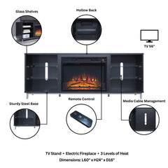 Brighton Fireplace in Onyx - Ornate Home