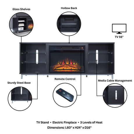 Brighton Fireplace in Onyx - Ornate Home