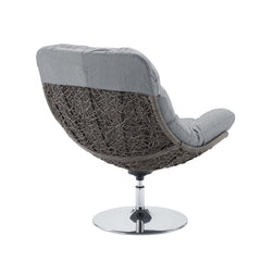 Brighton Light Gray/Gray Wicker Rattan Outdoor Patio Swivel Lounge Chair - Ornate Home