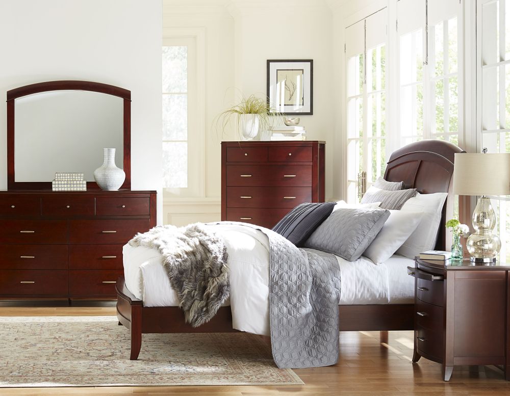 Brighton Wood California King Sleigh Bed in Cinnamon - Ornate Home