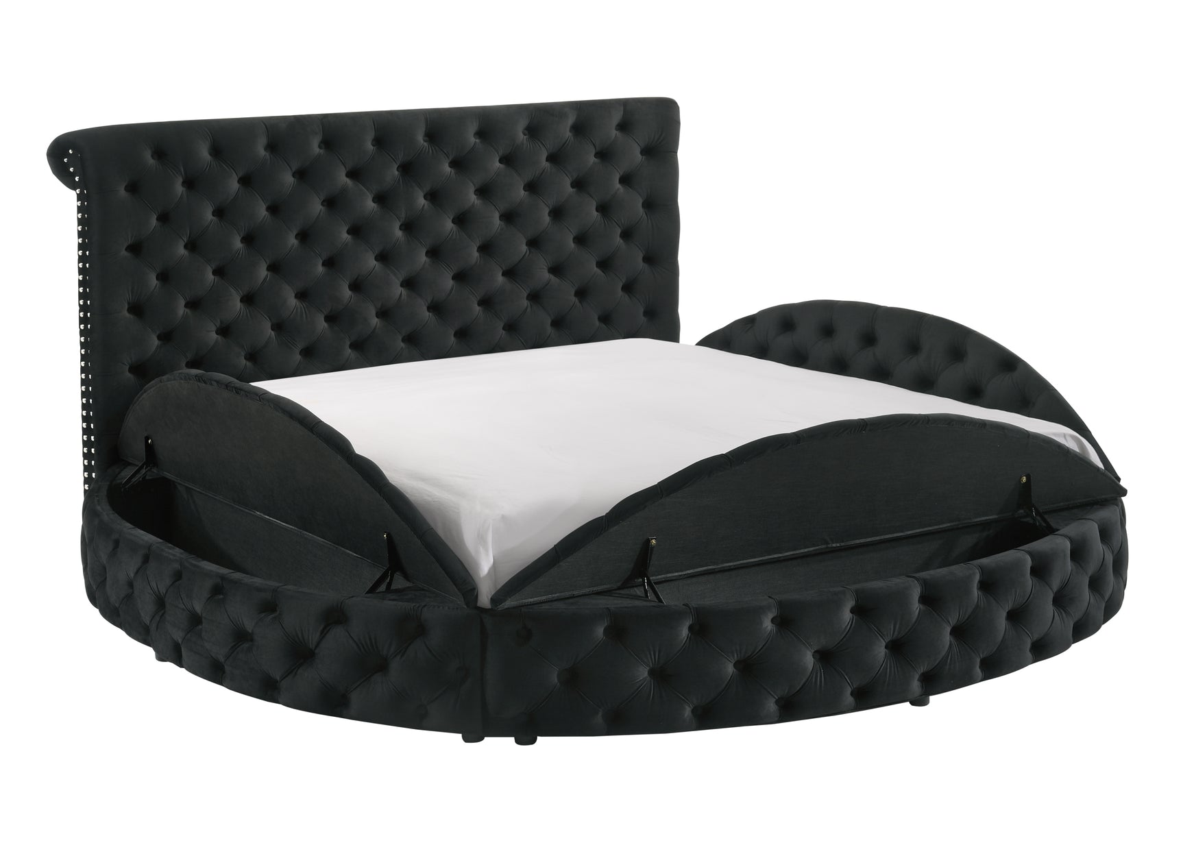 Brigitte Black Queen Upholstered Storage Bed - Ornate Home