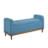 Brigitte Blue Lift Top Storage Bench - Ornate Home