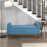 Brigitte Blue Lift Top Storage Bench - Ornate Home