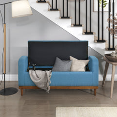 Brigitte Blue Lift Top Storage Bench - Ornate Home