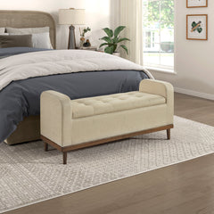 Brigitte Brown Lift Top Storage Bench - Ornate Home