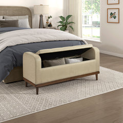 Brigitte Brown Lift Top Storage Bench - Ornate Home