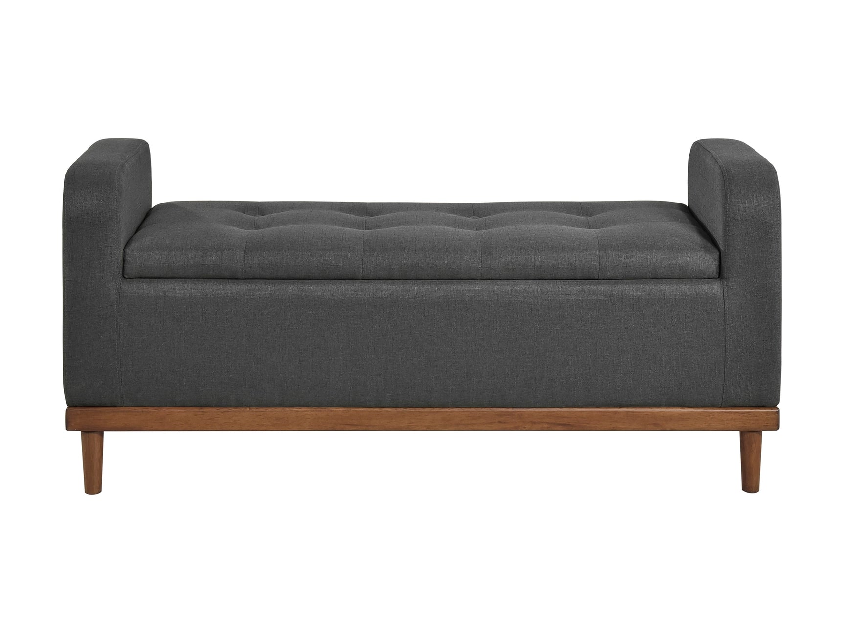 Brigitte Dark Gray Lift Top Storage Bench - Ornate Home