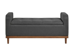 Brigitte Dark Gray Lift Top Storage Bench - Ornate Home