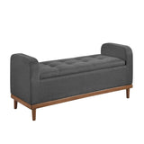 Brigitte Dark Gray Lift Top Storage Bench - Ornate Home