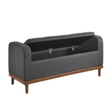 Brigitte Dark Gray Lift Top Storage Bench - Ornate Home