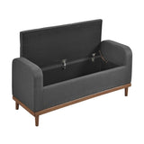Brigitte Dark Gray Lift Top Storage Bench - Ornate Home