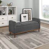 Brigitte Dark Gray Lift Top Storage Bench - Ornate Home