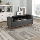 Brigitte Dark Gray Lift Top Storage Bench - Ornate Home