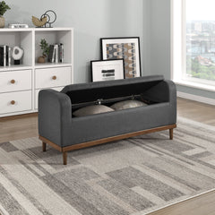 Brigitte Dark Gray Lift Top Storage Bench - Ornate Home