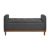 Brigitte Dark Gray Lift Top Storage Bench - Ornate Home