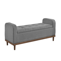 Brigitte Gray Lift Top Storage Bench - Ornate Home