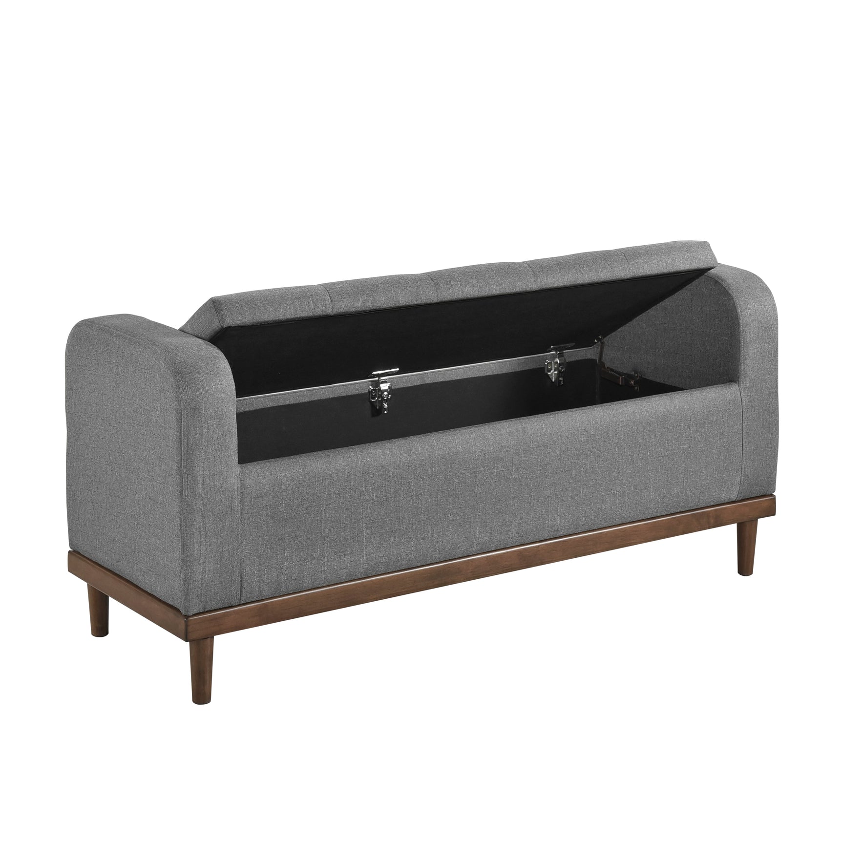 Brigitte Gray Lift Top Storage Bench - Ornate Home