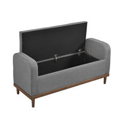 Brigitte Gray Lift Top Storage Bench - Ornate Home