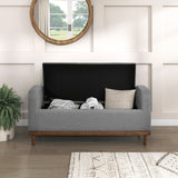 Brigitte Gray Lift Top Storage Bench - Ornate Home