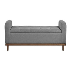 Brigitte Gray Lift Top Storage Bench - Ornate Home