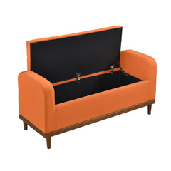 Brigitte Orange Lift Top Storage Bench - Ornate Home